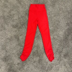 Wilo - Vibrant Red Women's Ribbed Leggings